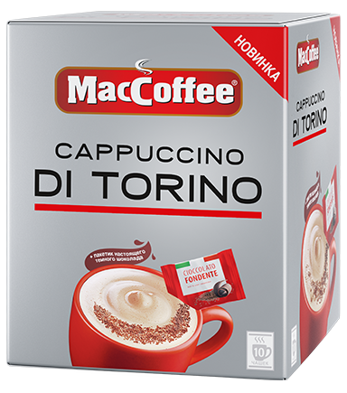 Bautura de cafea 3in1 MacCoffee Cappuccino Di Torino cu Ciocolata Neagra 10pl 007236 foto