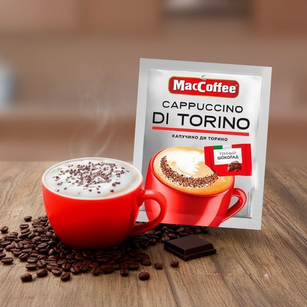 Bautura de cafea 3in1 MacCoffee Cappuccino Di Torino cu Ciocolata Neagra 10pl 007236 foto