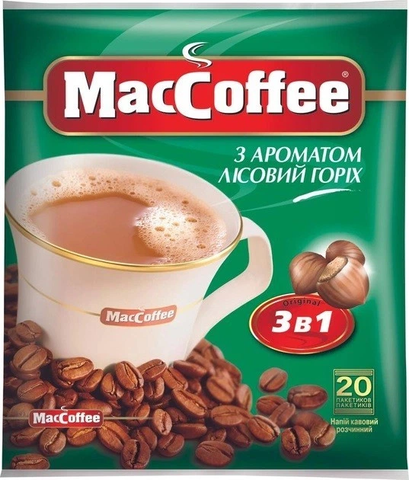 Bautura de cafea 3in1 MacCoffee cu aroma de Alune de Padure 20pl 007203 foto