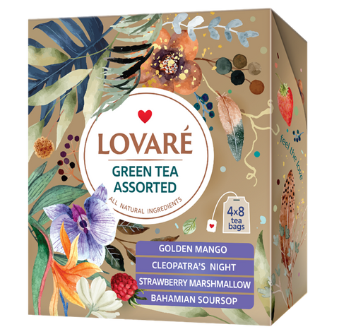 Set LOVARE ceai mix Green Tea Assorted 32pac 733152 foto