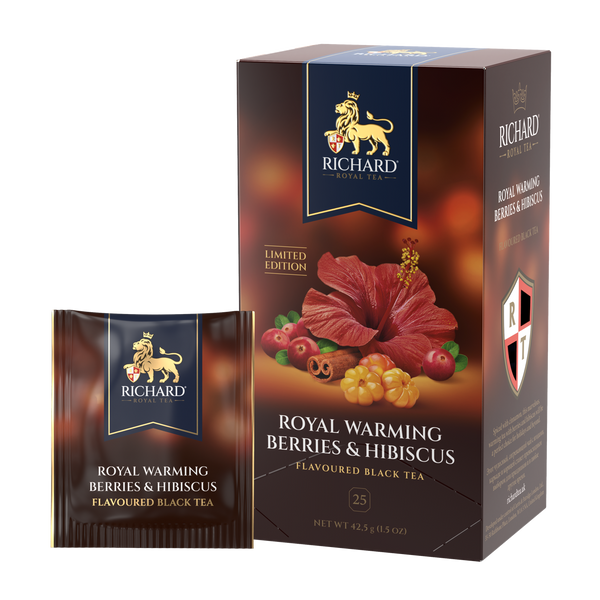 Чай Richard "ROYAL WARMING BERRIES & HIBISCUS" чай чёрный ароматизированный в формате 25 саш. ID999MARKET_6792611 foto