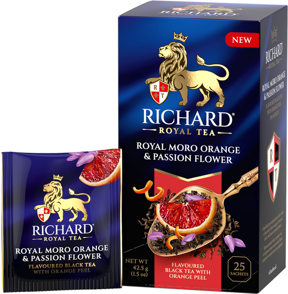 Чай Richard "Royal Moro orange & Passion flower" черный ароматизированный 25 сашетов 102660 foto