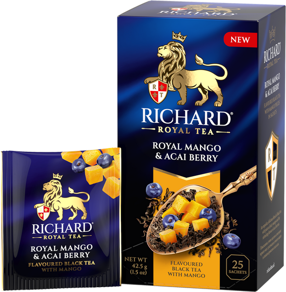 Чай Richard "Royal Mango & Acai berry" черный ароматизированный 25 сашетов 102658 фото